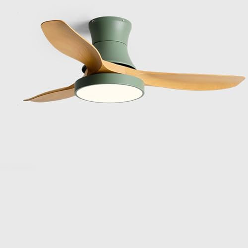 Ventiladores Techo 42 Pulgadas Luces Ventiladores Techo Silenciosos Verdes Luces Techo Iluminación Ventilador Luz Ventilador Techo Remota 6 Velocidades 3 Aspas Ventilador Madera Imitación Iluminación