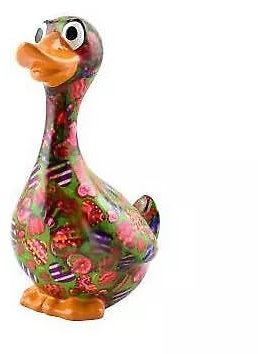 Pomme Pidou Spardose Gans Gaston Grösse M Lila-Grün mit Herzen (D)