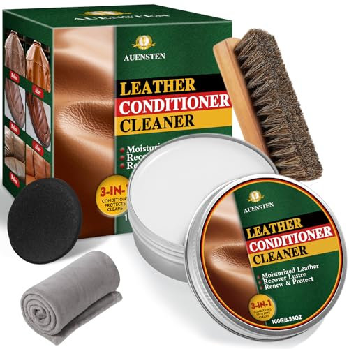 Mink Oil Leather Conditioner, Leather Cleaner with Sponge, All-Natural Leather Softener and Leather Care Restore Boots, Shoes, Purses, Bags, Couch, Furniture Leather Cleaner and Conditioner(3.53 Oz)
