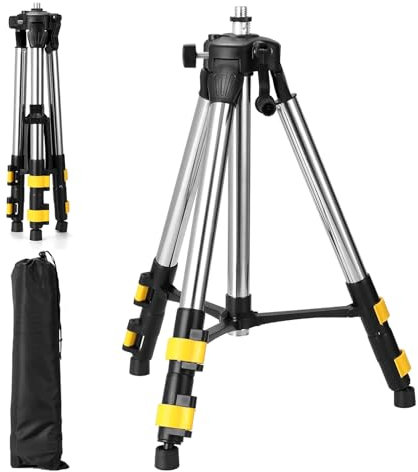 Hancaner - Trípode de construcción para láser y niveladores (1,2 m)