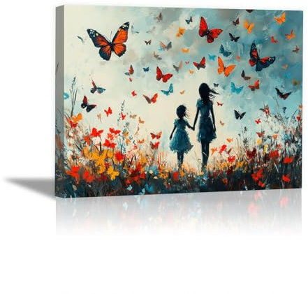 WIKEO Blau Banksy Leinwand Streetart Graffiti, Schöne Mädchen Bilder Schlafzimmer Bilder,Wand Deko,Wohnzimmer Modern Wanddeko Bilderwand Geschenk-50x70cm Gerahmt