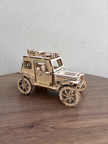 Cuteefun 3D Holzmodelle Bausätze Erwachsene, Geländewagen, Hölzerne Mechanische 3D Puzzle, Baukasten Holz, Geschenkideen für Jungen Mädchen Teenager Männer und Frauen