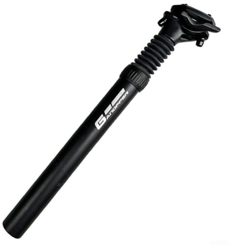 Zilimontt Reggisella ammortizzante per bicicletta, 350 mm, in lega di alluminio, con molla regolabile, per mountain bike, diametro 25,4-34,9 mm, nero (33,9 mm di spessore)