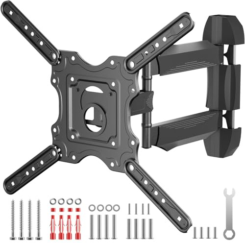 TV Wall Bracket for 32-65 Inch, Tilting and Swivelling Wandhalterung-Extendable tv Wall Mount Television-for Flat & Curved TV,Max VESA 400x400mm up to 30kg