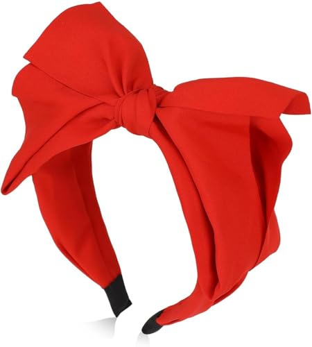 Red Women's Bowknot Headband with Double Layer Bow Hair Care Accessories