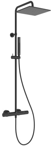 Ideal Standard Ceratherm T25 M Duschsystem, Wassersparende Brause (12 l/min bei 3 bar) mit Verbrühschutz und Thermostatfunktion – Schwarz Matt (315x505.5x1117 mm)
