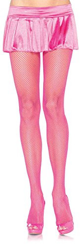 Leg Avenue Collant Classique Fine Résille Rose Fluo Taille Unique