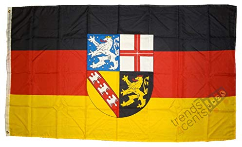 MM Saarland Flagge/Fahne, 150 x 90 cm, wetterfest, mehrfarbig, 16201