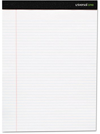 Universal 30630 Premium Schreibblöcke, liniert, Weiß, 21,4 x 27,9 cm, legal/breit, 50 Blatt (Packung mit 6 Blöcken)