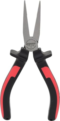 KS Tools 115.1016 Pince à Becs Plat - Gamme Ergotorque - L. 165 mm | Pince à bec plat, poignées bi-composants, L.165 mm, précision de serrage, chrome vanadium