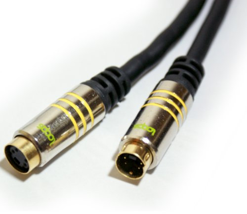 Loops 10m 4 Pin S-Video Male to Female Socket Cable/Lead - SVHS Laptop/Monitor Mini Din