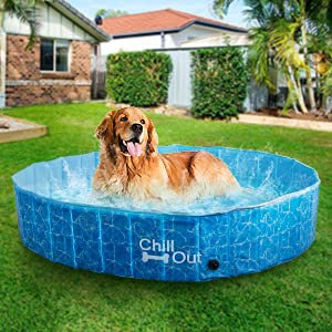 ALL FOR PAWS Outdoor Bathing Dog Pool Portable Pet Bath Tub Blue M