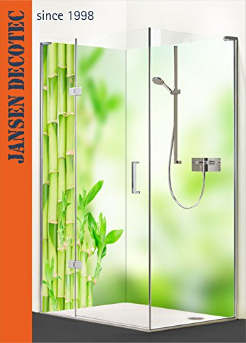 Eck - Duschrückwand, links 90x200cm, rechts 120x200cm, Motiv: Feng Shui Bambus