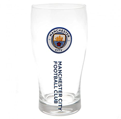 Manchester City FC Tulip Pint Glass (One Size) (Clear/Blue)