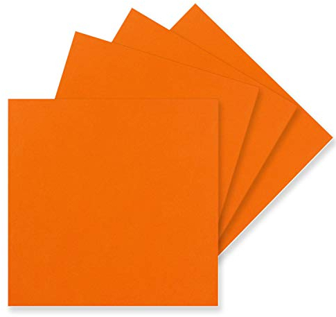 FarbenFroh by GUSTAV NEUSER 50 Einzel-Karten Quadratisch - 15 x 15 cm in Orange - 240 g/m² - blanko Bastel-Karten, Postkarten, Bastelkarton in Ton-Papier Qualität