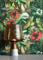 NEWROOM Papier peint Vert Fleur Intissé - Moderne Rouge Jaune Feuilles Jungle Floral