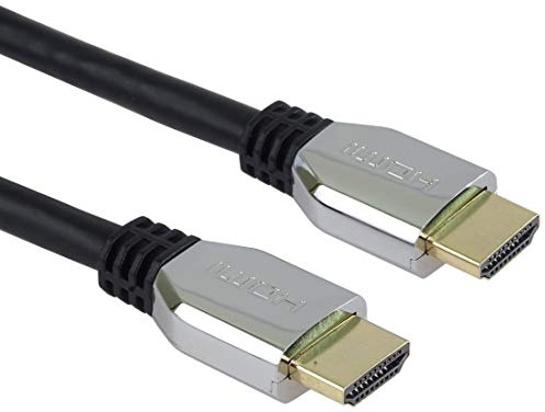 PremiumCord 8K Ultra High Speed ​​​​HDMI 2.1 M/M-Kabel, 48 Gbit/s Mit Ethernet, 8K@60Hz-Videokompatibilität, Deep Color, 3D, EARC, HDR, 3X Abgeschirmt, Vergoldete Anschlüsse, Silber, 2 m