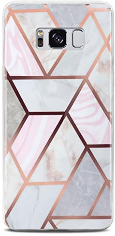 ONEFLOW Sense Case kompatibel mit Samsung Galaxy S8 Hülle in Marmor Optik, Schutz für Kamera und Bildschirm, Glitzer Handyhülle aus Silikon - glänzend Gold (Thrill)