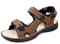 TIESTRA Sandales Cuir Homme Sandales de Randonnée Homme, Sandales de Sport pour Hommes Ajustables, Sandales Athlétiques d'été Antidérapant Confortables Taille Marron EU43