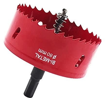 Zhongtou Lochsäge 80mm Lochbohrer Bimetall M42 HSS Dosenbohrer Universal Aufsatz für Holz Gipskartonplatten Aluminium Kunststoff Trockenbau