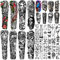 46 Sheets Large Full Arm Temporäre Tattoos für Männer, Drachen Blume Tier Kompass Tattoos Ärmel für erwachsene Frauen, Temp wasserdichte gefälschte Tattoo-Aufkleber auf der Unterarmschulter