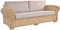 Krines Home Rattansofa Chester Lounge Liegesofa Wohnzimmer Couch Natur Rattan Sofa mit Polster Rattanmöbel (3-Sitzer, Natur Hell)