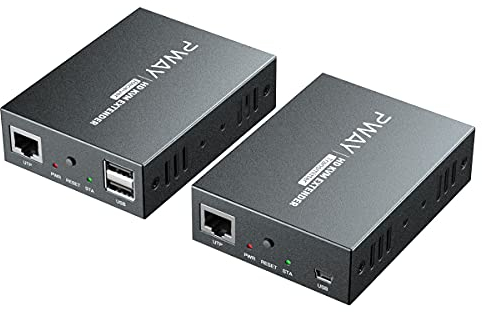 PW-DT252K HDMI KVM USB Extender 492ft/150m Übertragung über Single Cat5e/6/7 HD 1080P Unterstützt TCP/IP und Loop-Out-Funktion