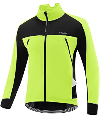 baleaf Men's Winter Jacket Windproof Softshell Thermal Warm Pockets Cycling Running Mountain Biking Cold Weather Gear, green XL