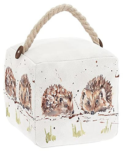 Lesser and Pavey Jennifer Rose Country Hedgehog Canvas Cube Interior Doorstop Handle 17x18x16cm
