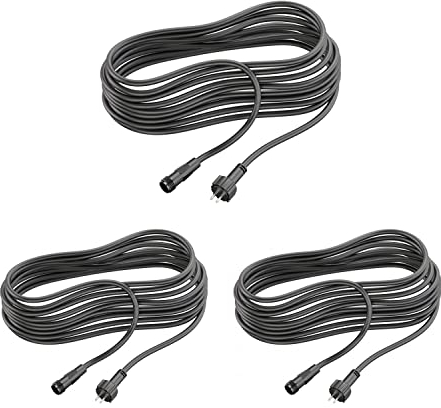ledscom.de 3 Stück Verlängerungskabel für Stecksystem NEMO (IP44), 5 m, schwarz