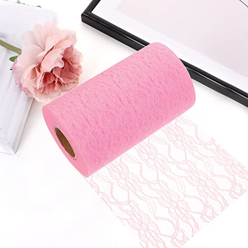 Tischläufer, 22M x 15CM Tischläufer Spitze, Tischdeko, Spitzenband Rosa, Tischläufer Hochzeit, Hochzeitsdeko Tisch, Tischläufer Spitze Vintage, Tisch Deko für Hochzeit Kommunion Weihnachts
