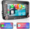 Autoradio mit Navi Bildschirm für VW T5 Golf 5 6 Polo Sharan Seat Passat Tiguan,7 Zoll Golf Radio mit Wireless Carplay & Android Auto，VW Caddy Radio Bluetooth RDS EQ GPS SWC FM WiFi USB,2+32G