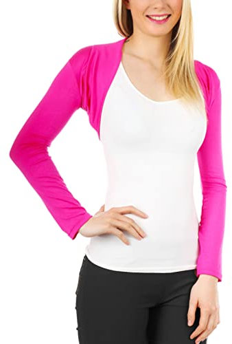 Toocool Bolero Mujer Top Bolero Mangas Largas Chaqueta Elástica Nuevo CC-816, fucsia, Talla única