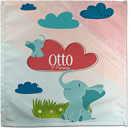 Servietten Kinder. Personalisierte Servietten mit Namen/Schuljahr. Kinder. Stoff. Schule und Kindertagesstätte. Schulanfang Geschenk. Baby-Elefant
