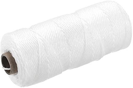 sourcing map Twisted Mason Line Nylon Twine String Cord White 100M/109 Yard 2MM Dia for Netting, Landscaping, Home Improvement, DIY Projects, Crafting, Masonry, Gardening