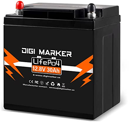 12V 30Ah LiFePO4 Akku Lithiumbatterie wiederaufladbar mit über 3000 Mal Tiefzyklen und BMS Schutz für Solaranlage