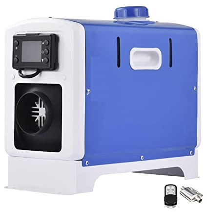 12V 5KW Dieselheizung Standheizung Diesel mit Schalldämpfer, LCD Schalter u. Fernbedienung, All in One Luftheizung Air Diesel für für Auto RV LKW Wohnmobil Bus,Blau