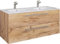 VCM 2-TLG. Doppel Waschplatz | 2X Waschtisch | Badmöbel Set mit Keramik Waschbecken | H. 51 x B. 112 x T. 46 cm | Doppelwaschbecken Budasi