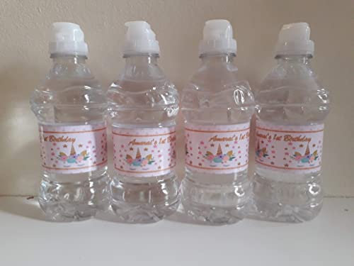 6 x Unicorn Party Personalised Bottle Drinks. Completely made with drinks. (Pink, Fruit shoot)