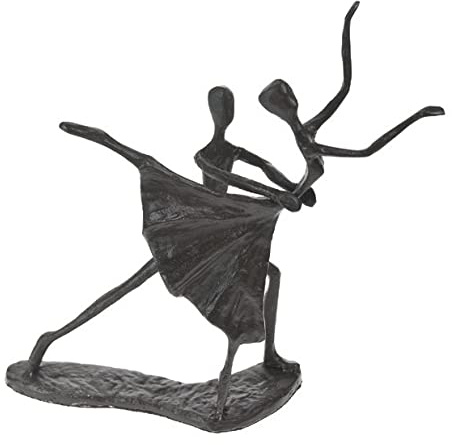 Quay Traders Affectionate Couple Art Iron Sculpture (Couple Dancing) Passionate Love Figurine Statue Romantic Metal Ornament