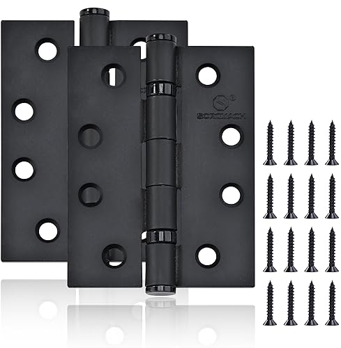 2 Stück Scharnier Schwarz, 100x76x3 mm Türscharniere für Holztüren Scharniere Klappbar für Innen- und Außentüren von Geschäftsgebäuden