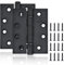 2 Stück Scharnier Schwarz, 100x76x3 mm Türscharniere für Holztüren Scharniere Klappbar für Innen- und Außentüren von Geschäftsgebäuden