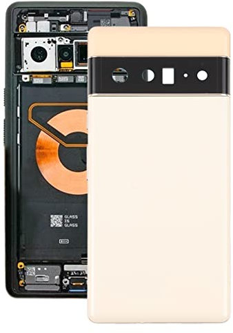 ZZjingli For Google Pixel 6 Pro Battery Back Cover with Middle Frame(Black)(Gold)(White) (Color : Gold)