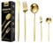 Wivico Juego de Cubiertos Dorados Acero Inoxidable 30 Piezas,Cuberteria Dorada Cuberterias Completas 6 Personas Cubiertos con Cuchillo,Tenedor,Cuchara,Pulido Espejo,Apto para Lavavajillas