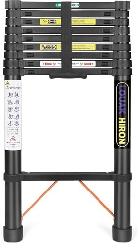 3.9M Telescopic Ladder Extendable Telescoping Folding Ladder Multi Purpose Extendable Loft Ladder Portable Ladder