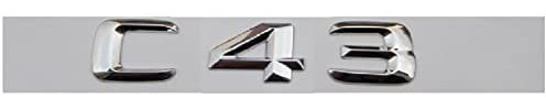 Chrom, glänzend, silbern, ABS, Kofferraum, hintere Nummer, Buchstaben, Wörter, Abzeichen, Emblem, Aufkleber, passend for Mercedes-Benz C43 AMG