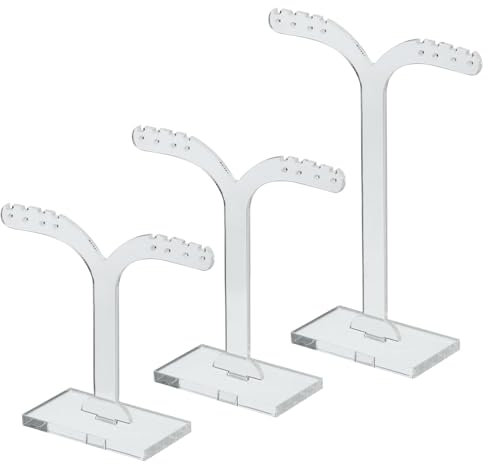 PATIKIL Earring Display Stand,6pcs Acrylic Earring Holder Earring Stands Storage Organizer Necklace Y Rack for Jewelry Photography Necklace,Transparent