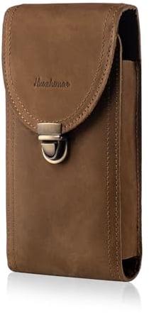 HUAZHIMAO Gürteltasche Herren Leder, Handytasche Gürtel Güerteltasche,Klein Leder Tasche Telefon Holster Gürtelclip Universal Handy Tasche für iPhone16 15 Pro Max Samsung S23 S24