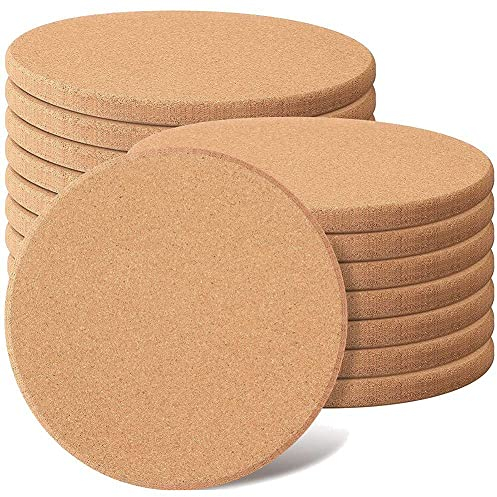 Set di 16 sottobicchieri in sughero spesso sottopiatti in sughero, per piatti caldi e pentole, caldi, multifunzionali, resistenti al in sughero