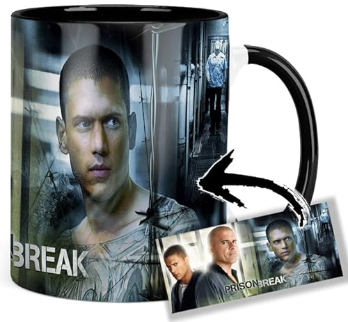 Prison Break Wentworth Miller Dominic Purcell B Tasse Innen & Henkel Schwarz Keramikbecher Mug